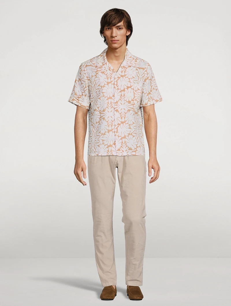 Linen And Cotton Printed Shirt