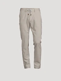 Wool Stretch Pinstriped Jogger Pants