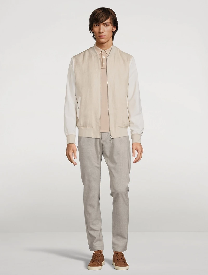 Wool Stretch Pinstriped Jogger Pants