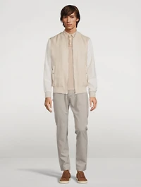 Wool Stretch Pinstriped Jogger Pants