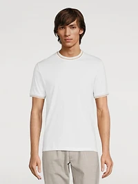Cotton T-Shirt With Tipping