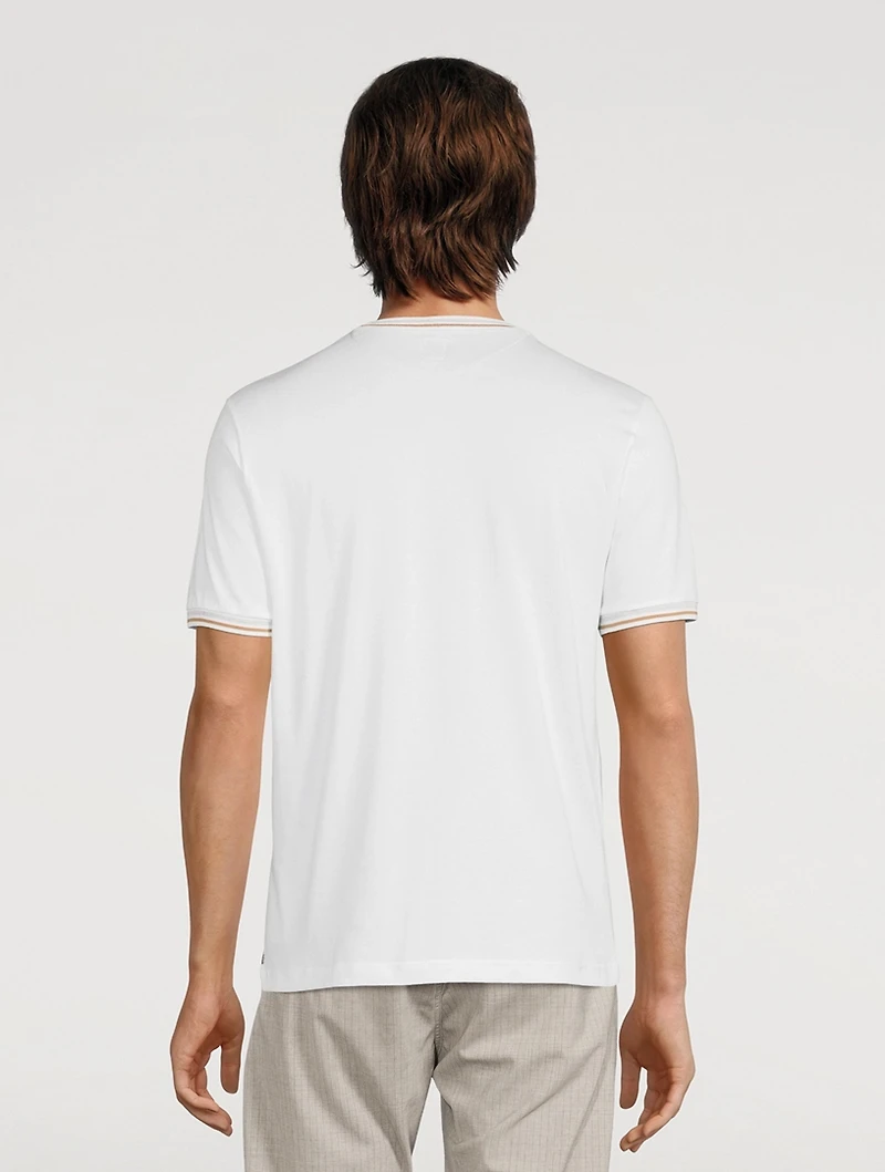 Cotton T-Shirt With Tipping