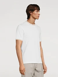 Cotton T-Shirt With Tipping