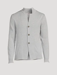 Cotton High-Neck Cardigan