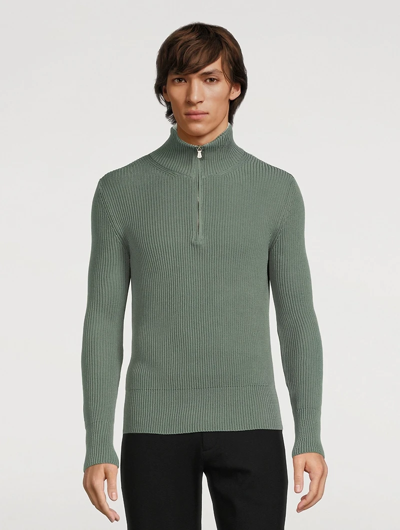 Cotton Half-Zip Sweater