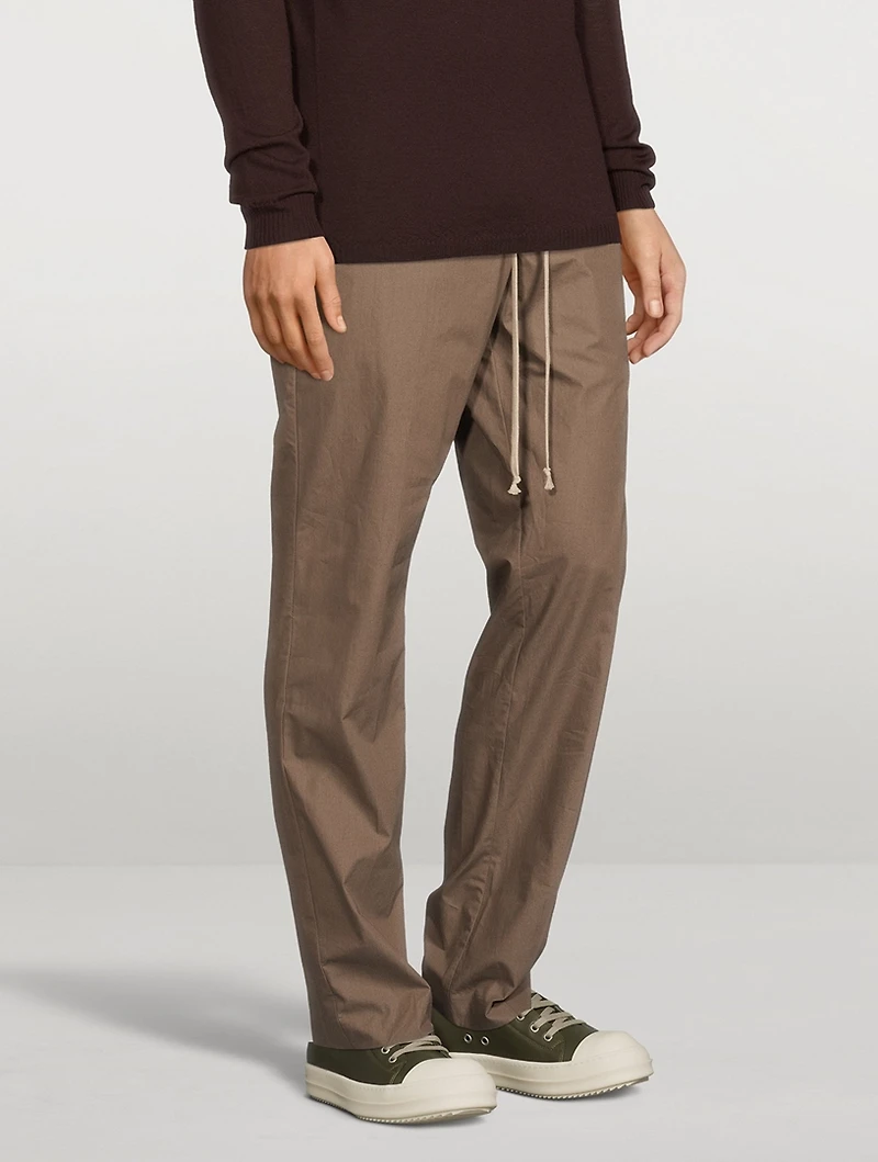 Cotton Slim-Fit Drawstring Pants