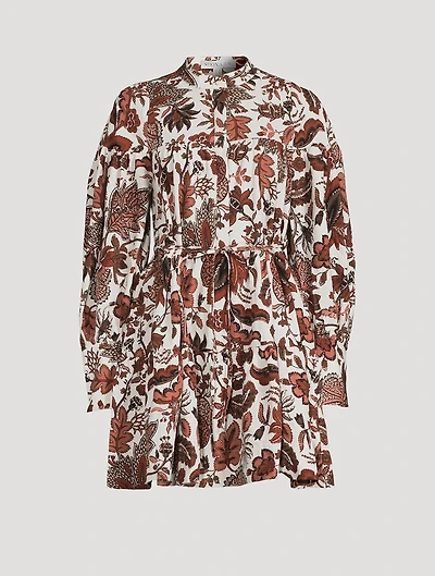 Catalina Tiered Mini Dress Floral Print