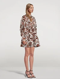 Catalina Tiered Mini Dress Floral Print