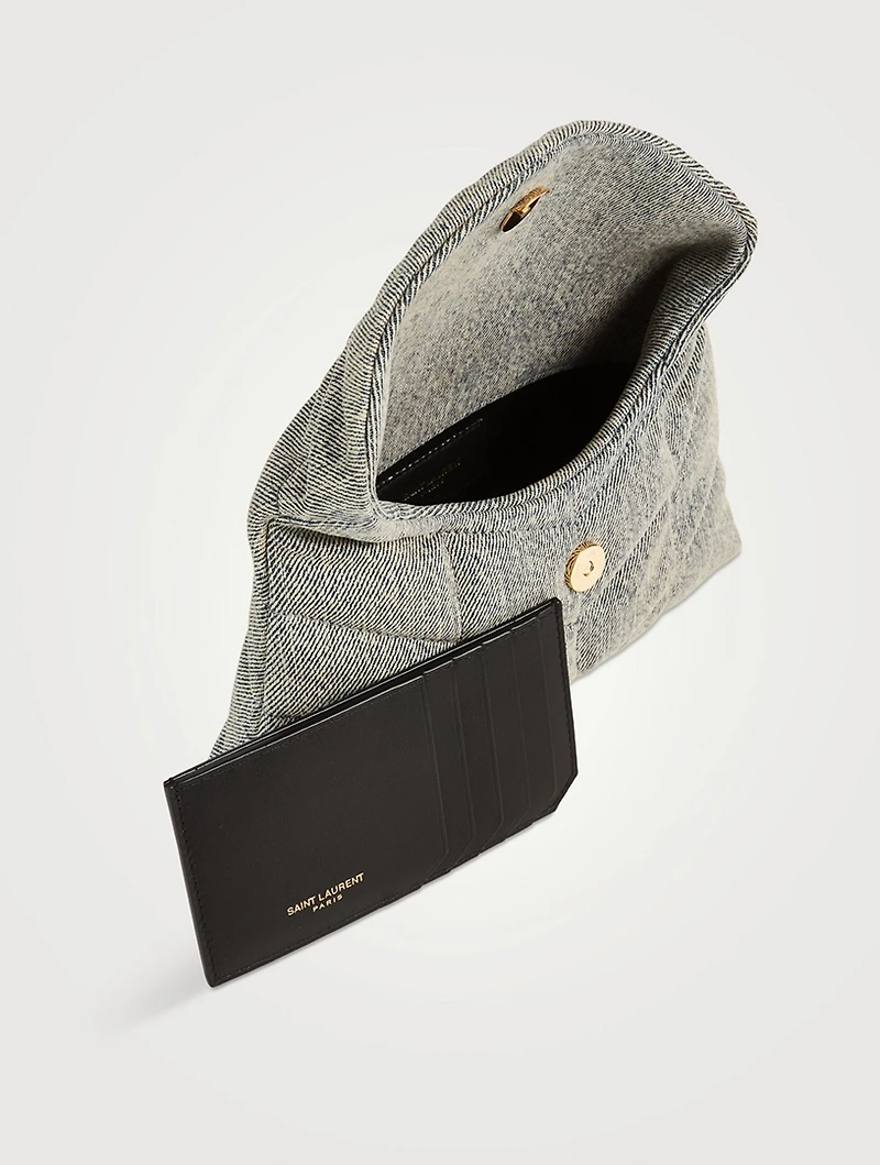 Lou Puffer Denim Clutch