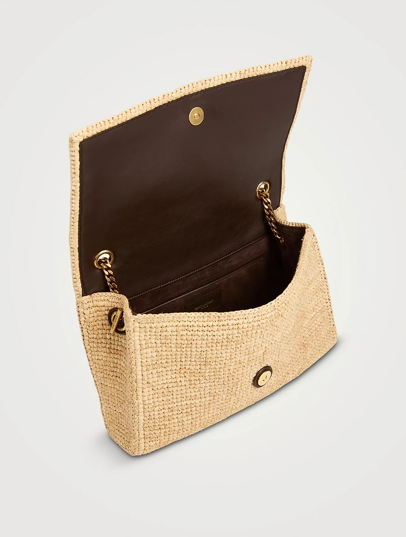 Medium Kate YSL Monogram Raffia Chain Bag