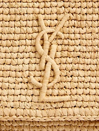 Medium Kate YSL Monogram Raffia Chain Bag