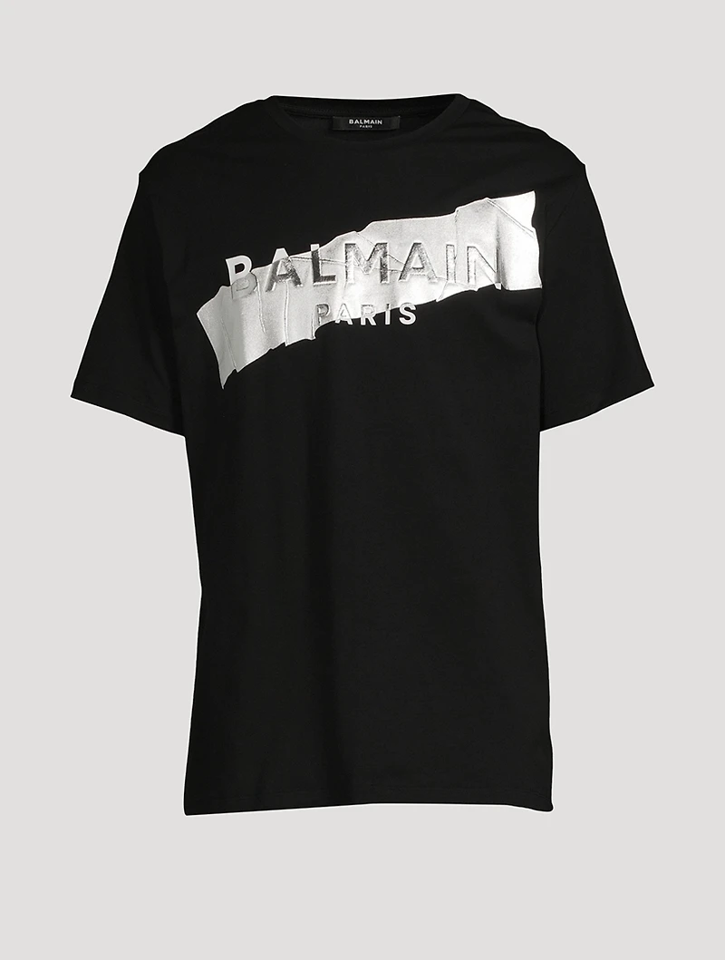 Oversized T-Shirt With Logo Silver Tape