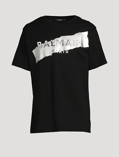Oversized T-Shirt With Logo Silver Tape