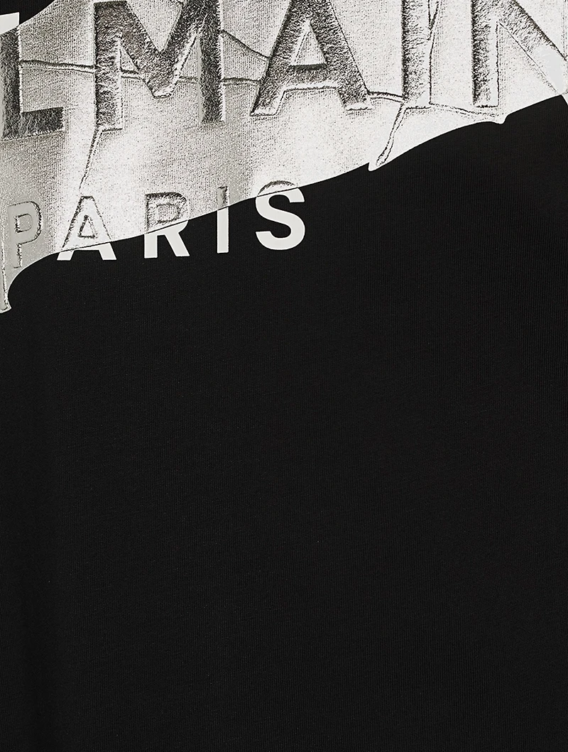 Oversized T-Shirt With Logo Silver Tape