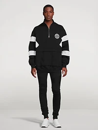 Quarter-Zip Pullover Sweatshirt With Badge