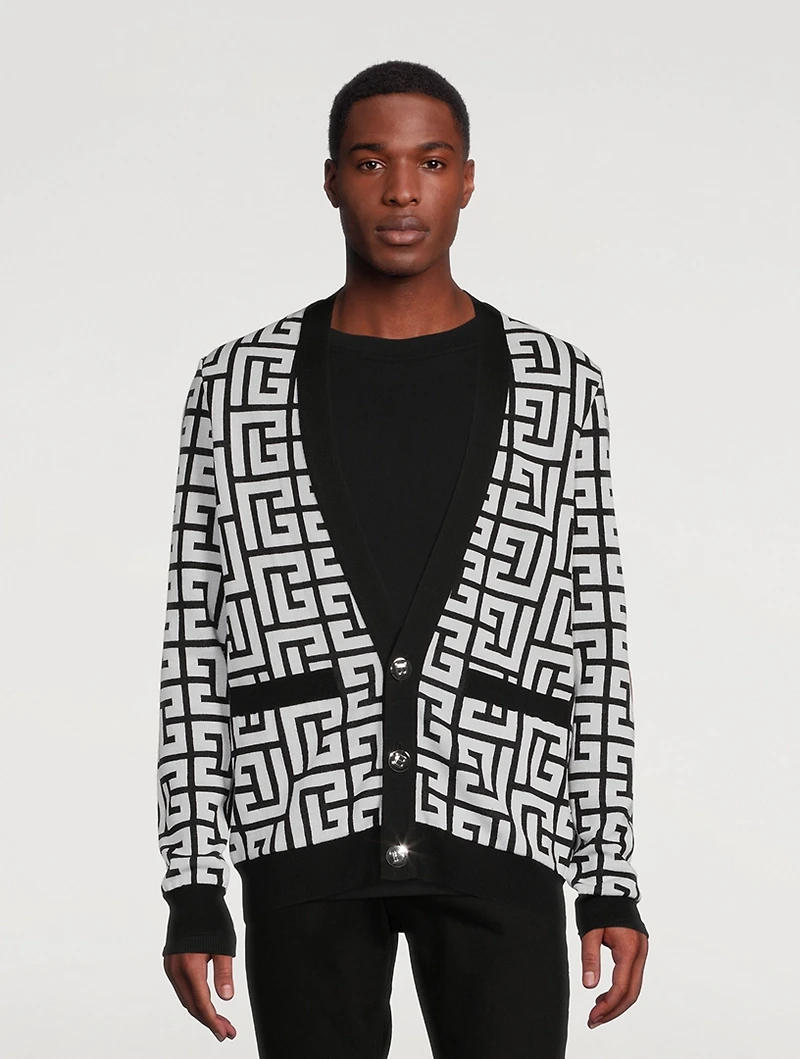 Maxi Monogram Wool And Linen Cardigan
