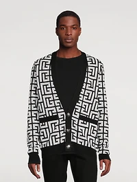 Maxi Monogram Wool And Linen Cardigan