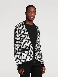 Maxi Monogram Wool And Linen Cardigan