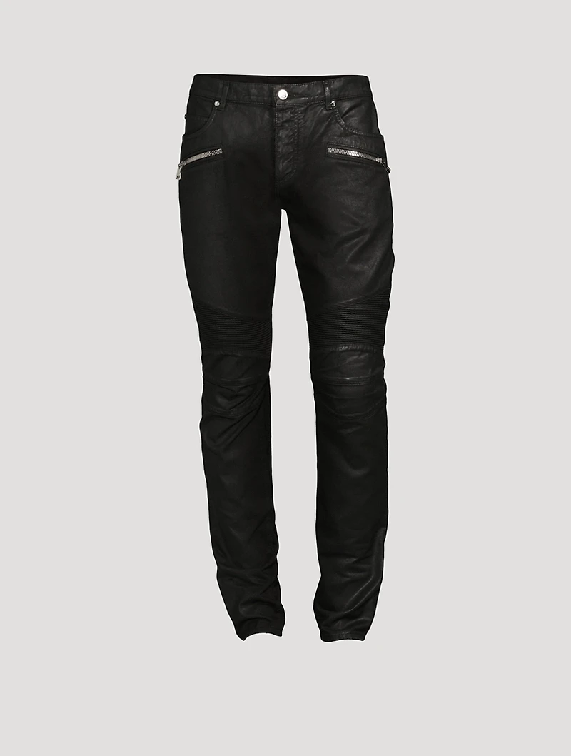 Light Coated Ribbed Denim Pants