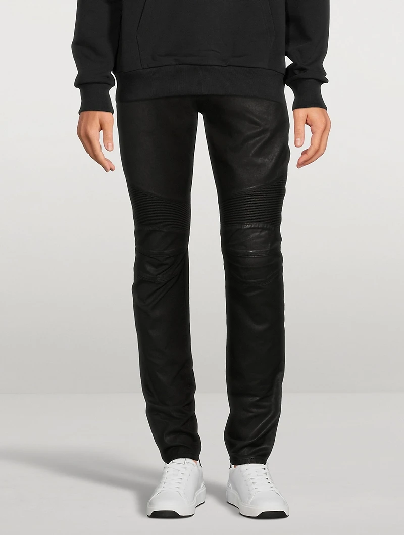 Light Coated Ribbed Denim Pants