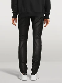 Light Coated Ribbed Denim Pants