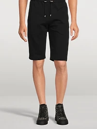 Cotton Shorts With Foil Logo Print