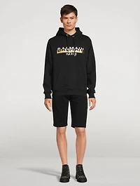 Cotton Shorts With Foil Logo Print
