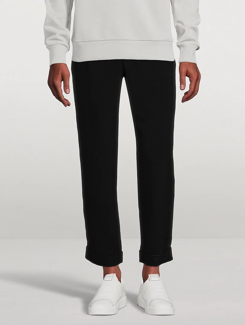 Crepe Straight-Leg Pants