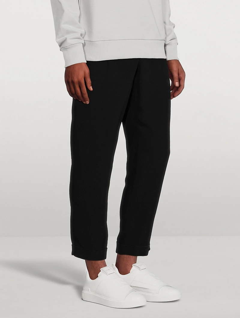 Crepe Straight-Leg Pants