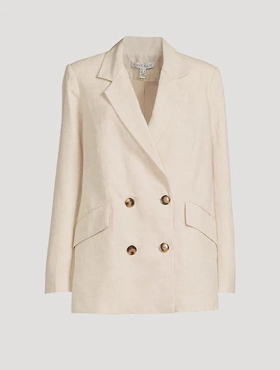 Luna Double-Breasted Linen Blazer