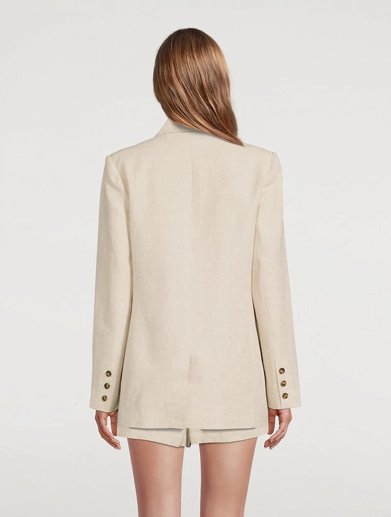 Luna Double-Breasted Linen Blazer