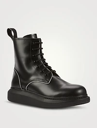 Leather Lace-Up Boots