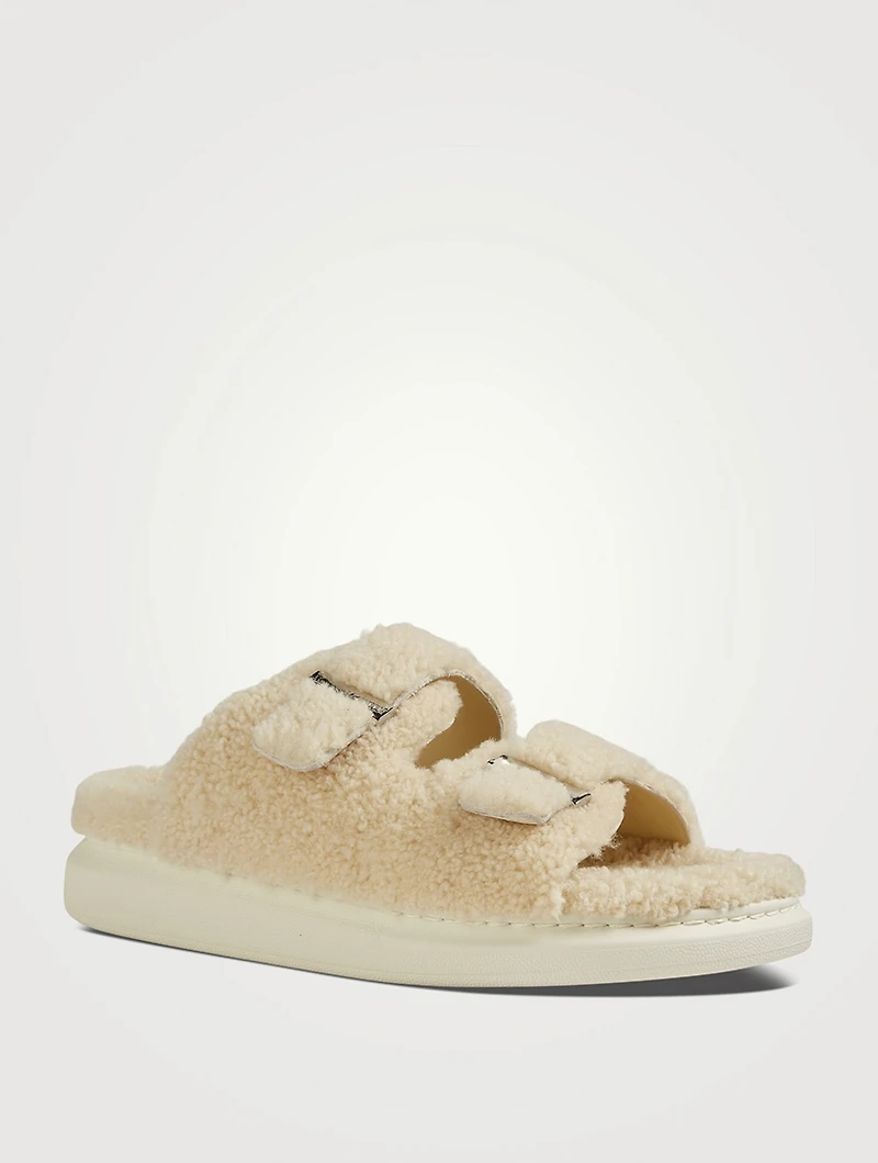 Shearling Slide Sandals