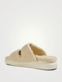 Shearling Slide Sandals