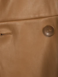 Malou Faux Leather Fitted Trench Coat