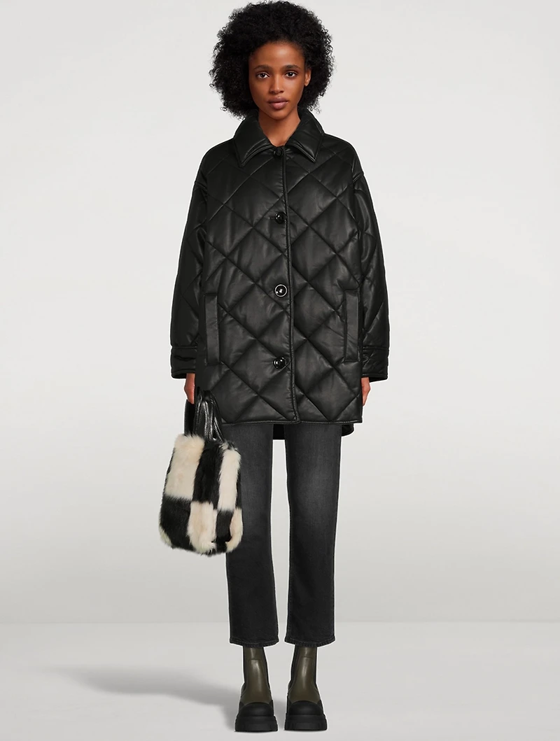 Nanna Faux Leather Quilted Jacket