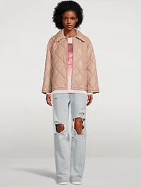 Nikolina Faux Leather Short Quilted Jacket