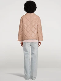 Nikolina Faux Leather Short Quilted Jacket