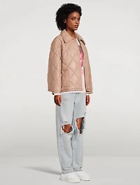 Nikolina Faux Leather Short Quilted Jacket
