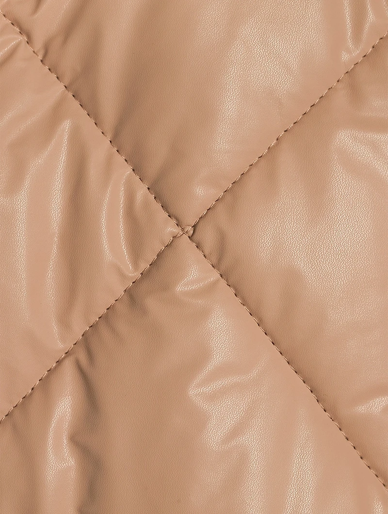 Nikolina Faux Leather Short Quilted Jacket