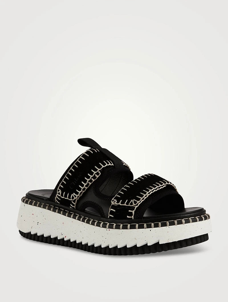 Lilli Leather Platform Slide Sandals