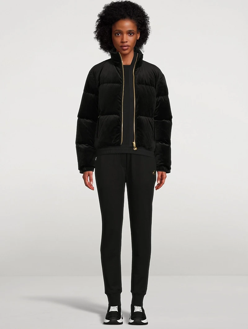 Jen Velvet Cropped Puffer Jacket