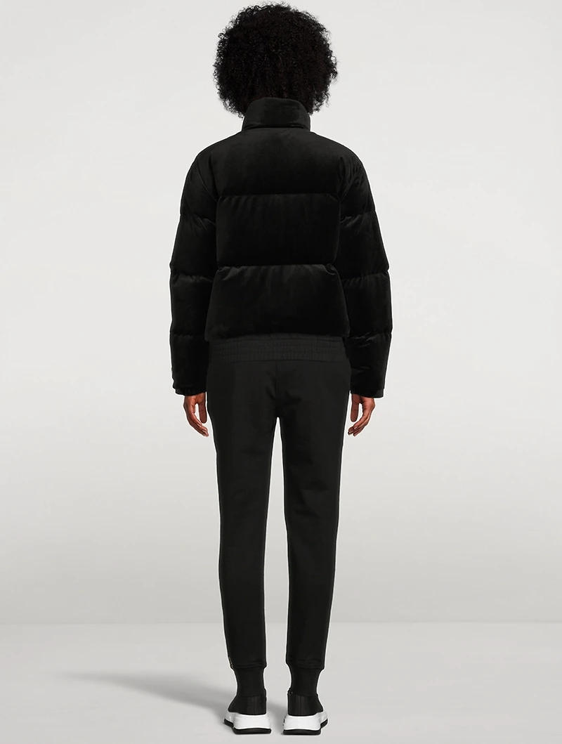 Jen Velvet Cropped Puffer Jacket