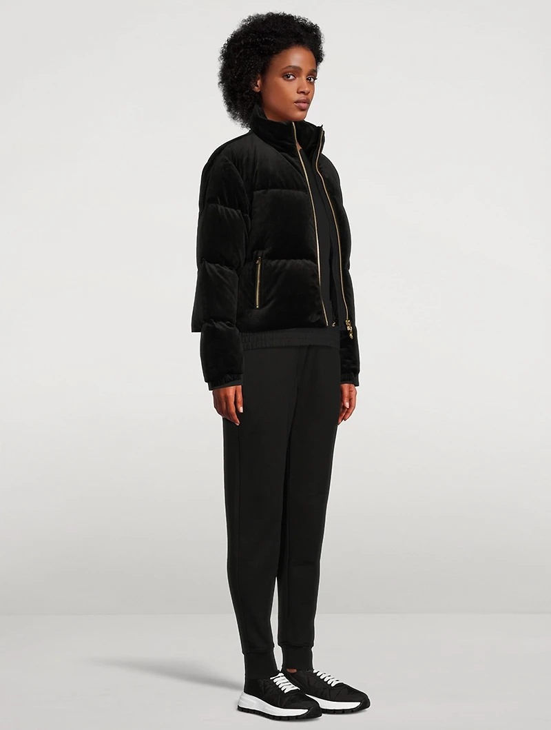 Jen Velvet Cropped Puffer Jacket