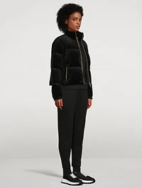 Jen Velvet Cropped Puffer Jacket