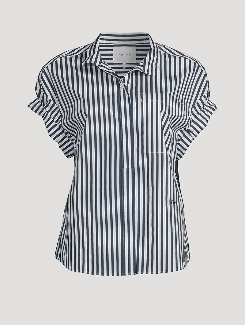 Sheila Pocket Shirt Stripe Print
