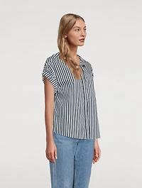 Sheila Pocket Shirt Stripe Print