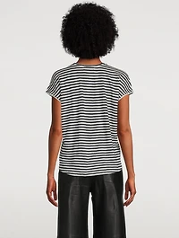 Easy Scoop Linen T-Shirt Stripe Print