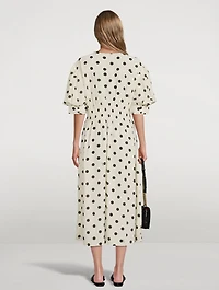 Re-Cut Georgette Smock Dress Polka Dot
