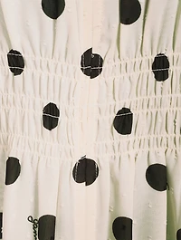 Re-Cut Georgette Smock Dress Polka Dot